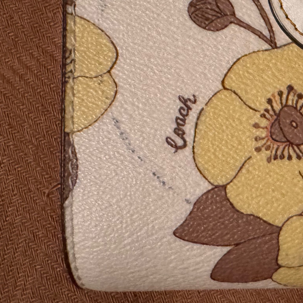 Coach Cream and Yellow Floral Wallet - Picture 8 of 8